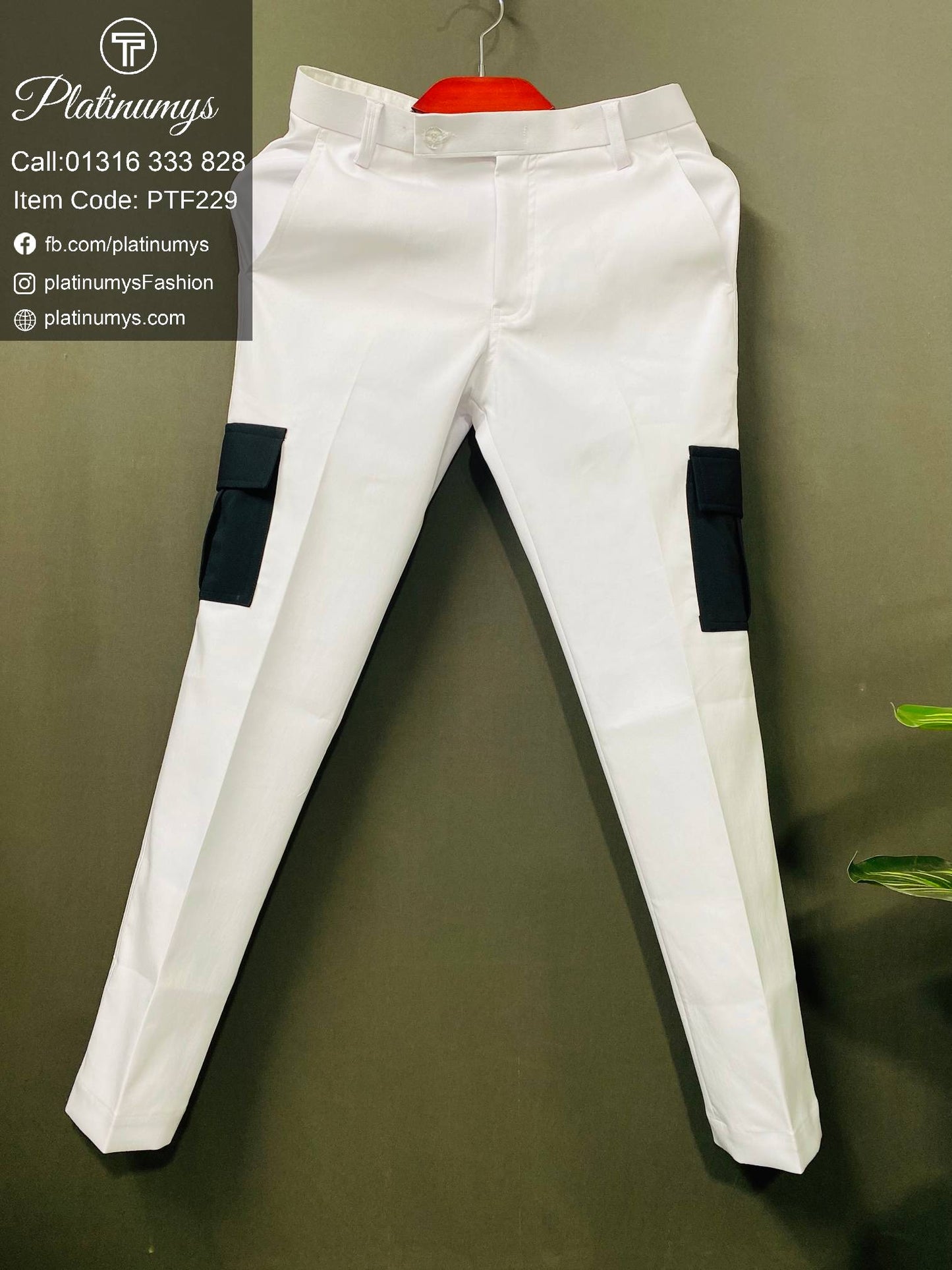 Platinumys – Slim Fit Formal Multi-Pockets Pant for Mens