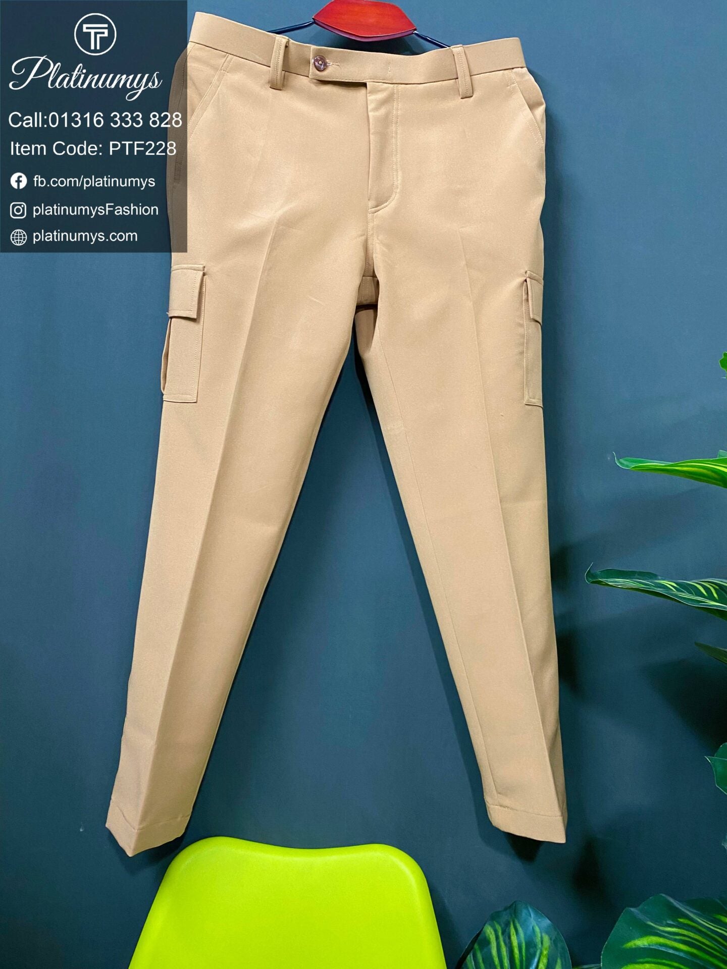 Platinumys – Slim Fit Formal Multi-Pockets Pant for Mens