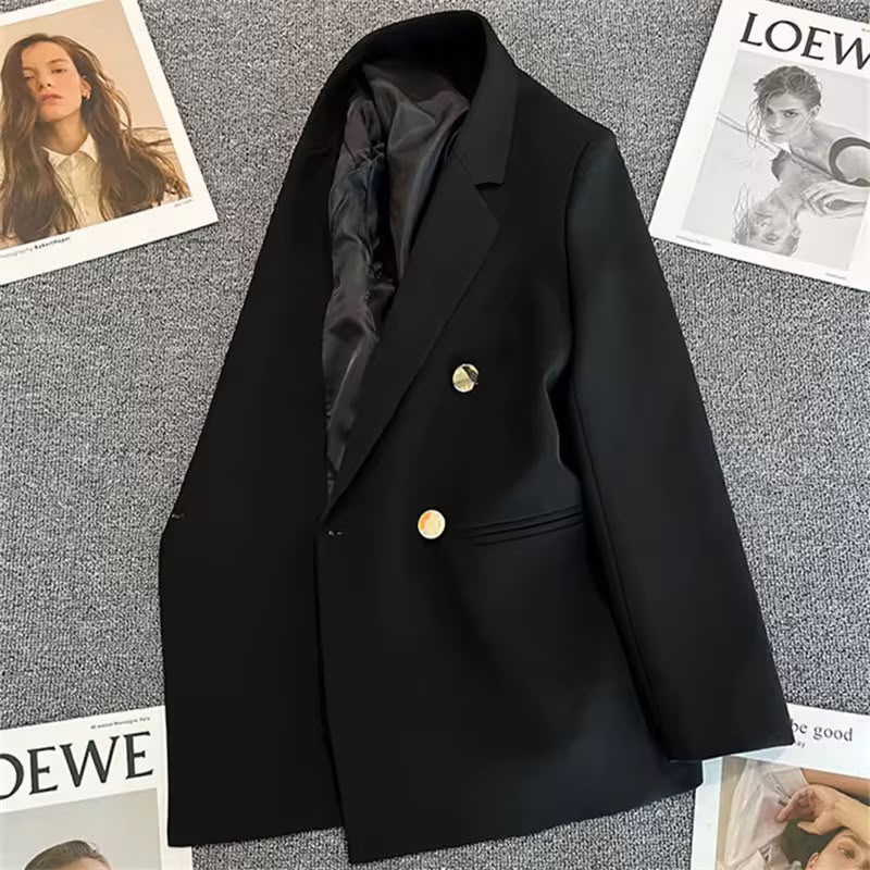 Elegance Tailored 2-Piece Black Pant Suit for Women - Premium Formal Blazer & Trousers