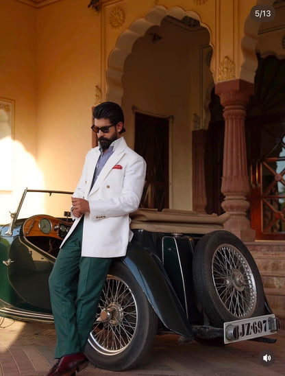 Classic Fit Italian Cut Men's 2-Piece Suit - Premium White