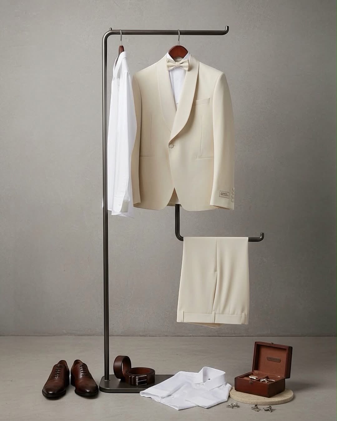 Classic Fit Italian Cut Men's 2-Piece Suit - Premium Beige colour