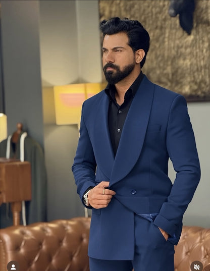 Classic Fit Italian Cut Men's 2-Piece Suit - Premium Navy