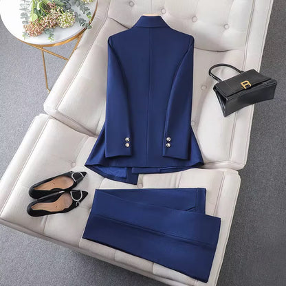 Elegance Tailored 2-Piece Pant Suit for Women - Premium Formal Blazer & Trousers