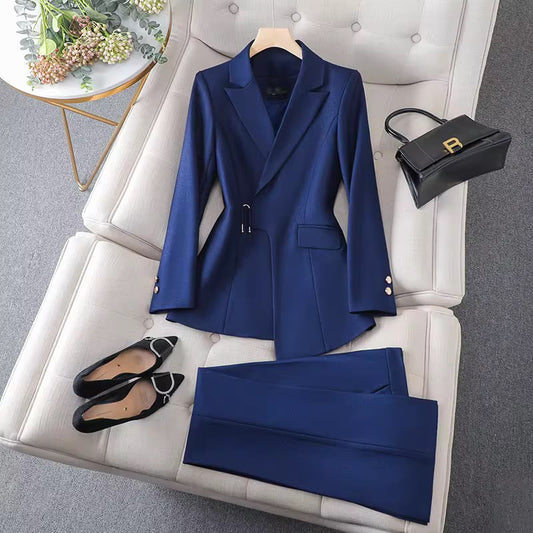 Elegance Tailored 2-Piece Pant Suit for Women - Premium Formal Blazer & Trousers